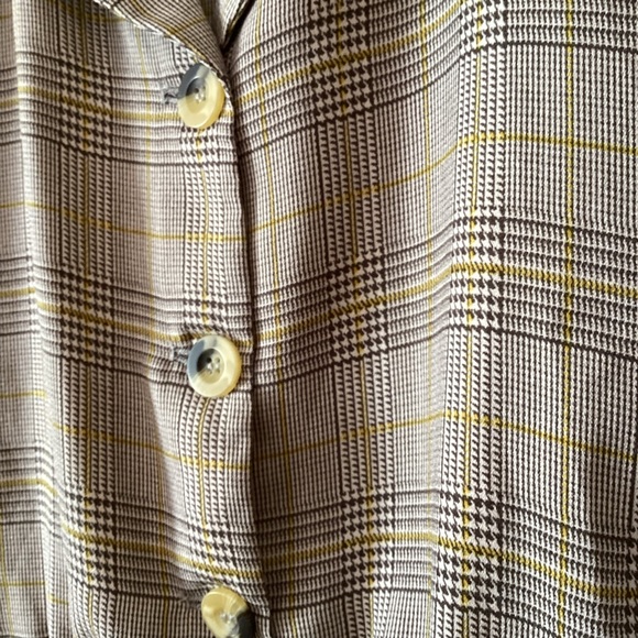 Band of Gypsies Glen Plaid Vintage Boomer Style Button Down Top/Shirt Size XS - Picture 6 of 9